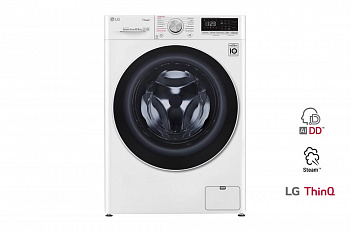 Стиральная машина узкая LG F2V5GS0W с паром, технология AI DD, 8,5 кг