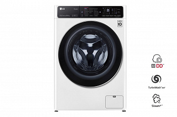 Стиральная машина узкая LG F2T9GW9W с паром, технология AI DD, 8,5 кг