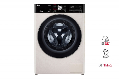 Стиральная машина узкая LG F2V5HS9B с паром, технология AI DD, 7 кг