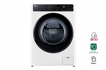 Стиральная машина узкая LG F2T3HS6W с паром, технология AI DD, 7 кг